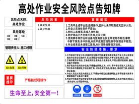 高处作业安全风险点告知牌