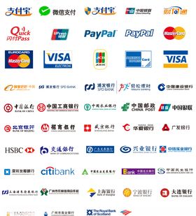 银行支付宝微信标志