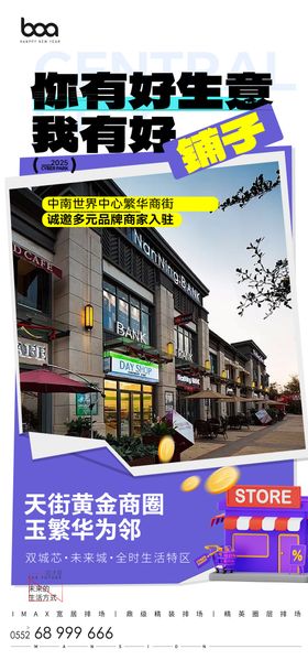 公寓商铺地产宣传海报