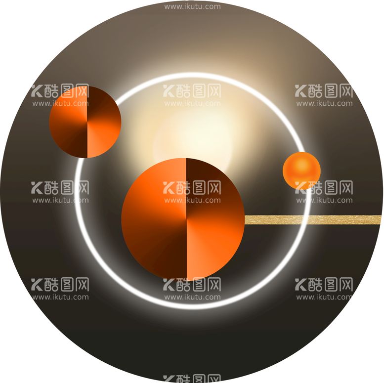 编号：45320110100823262978【酷图网】源文件下载-抽象几何立体图形圆形装饰画