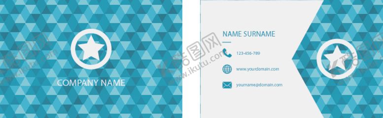 编号：63679909271916582231【酷图网】源文件下载-几何名片蓝色色调
