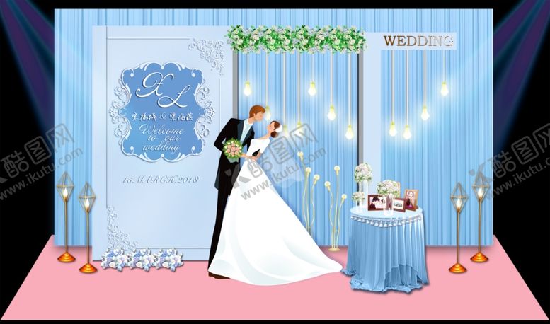 编号：60726110151015566960【酷图网】源文件下载-蓝色婚礼设计效果图