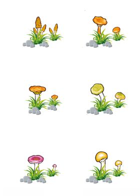 春天小花手绘矢量元素