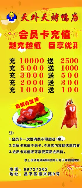 烤鸭店桌卡
