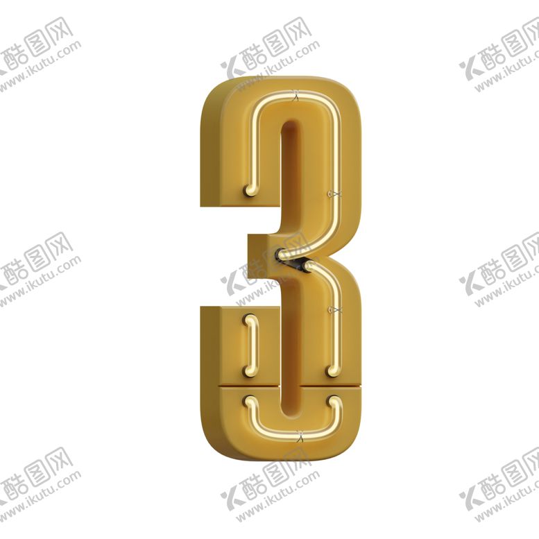 编号：30456609211719566958【酷图网】源文件下载-高清立体灯管数字元素