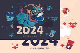 2024龙年春节广告海报