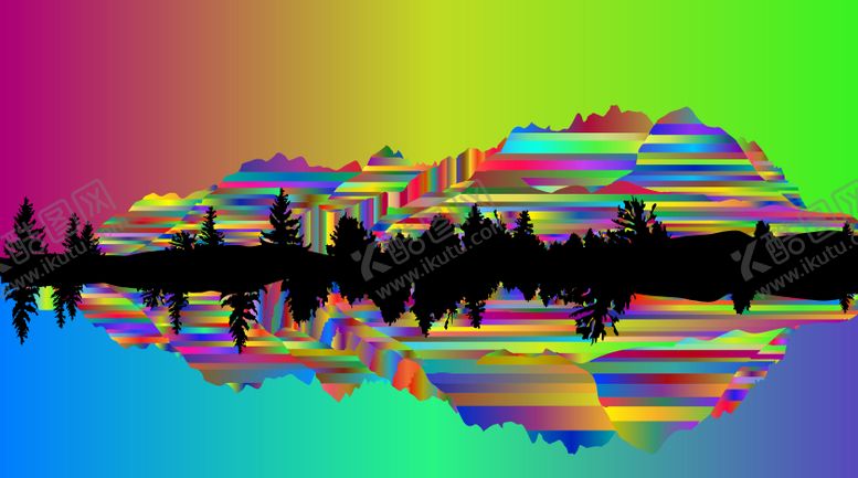 编号：41346809081444322386【酷图网】源文件下载-梦幻彩色城市倒影景观