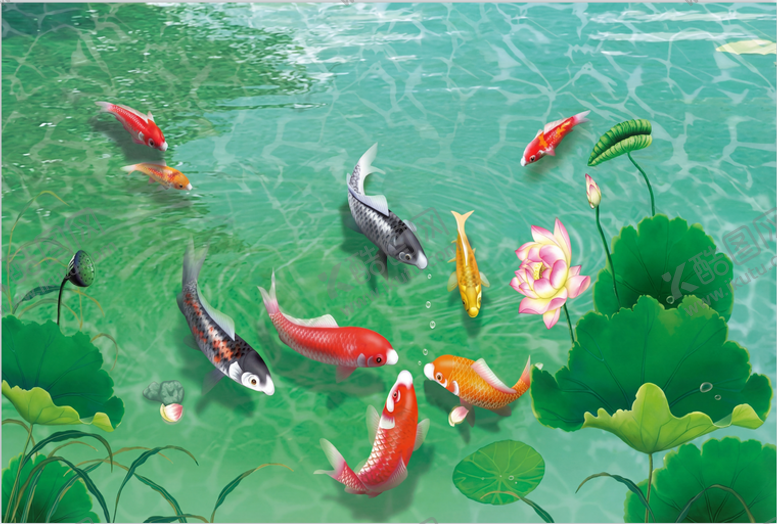 编号：24549912071732468088【酷图网】源文件下载-十字绣鱼塘