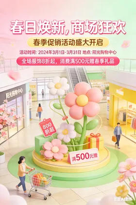 春日换新 商场狂欢海报