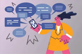 简约扁平插画创意网络云电脑