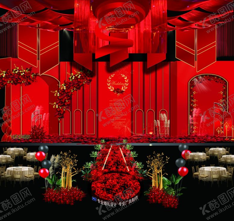 编号：71957510150824194435【酷图网】源文件下载-红色婚礼