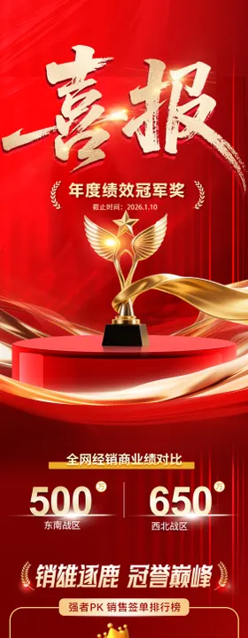 海报地产热销喜报红金数字 