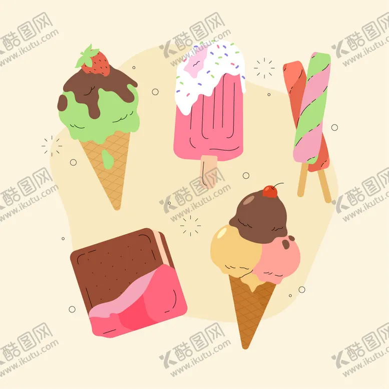 编号：67152309172003158906【酷图网】源文件下载-各种冰淇淋