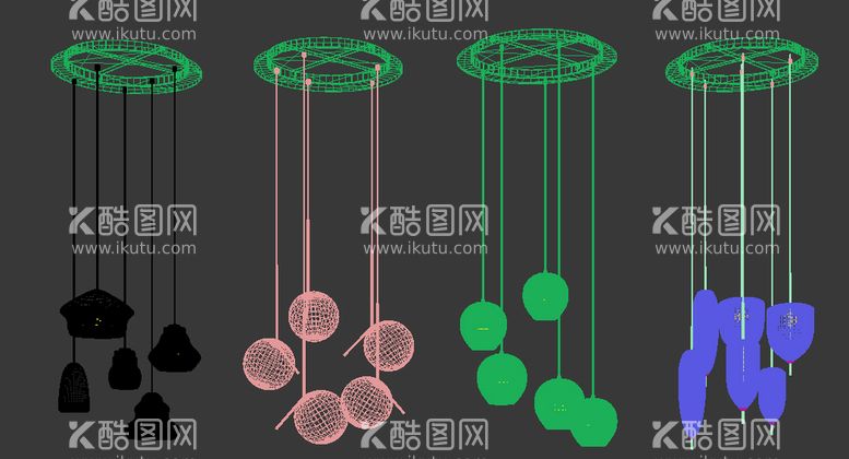 编号：44976511300926193439【酷图网】源文件下载- 现代时尚吊灯3D模型