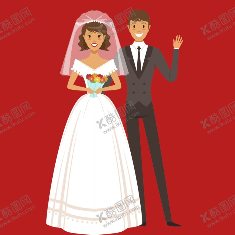 编号：82067102030042484409【酷图网】源文件下载-手绘结婚男女