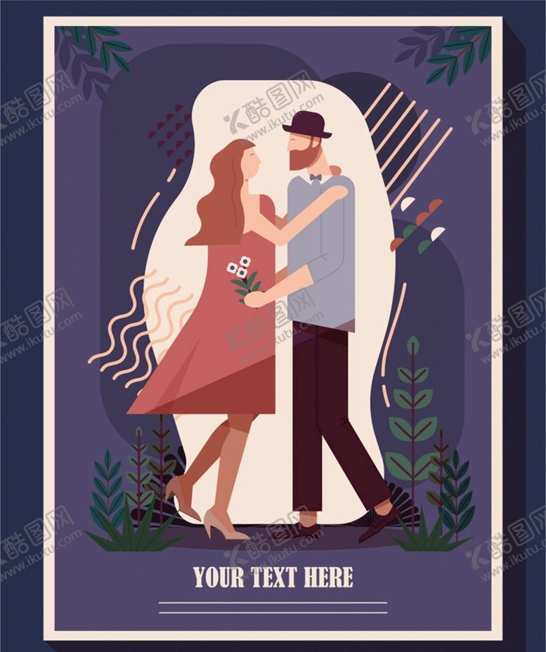 编号：84192609210301009041【酷图网】源文件下载-创意情侣卡片