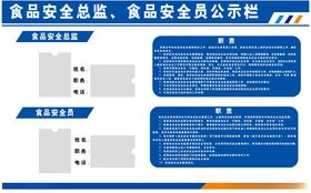 食品安全总监食品安全员公示栏