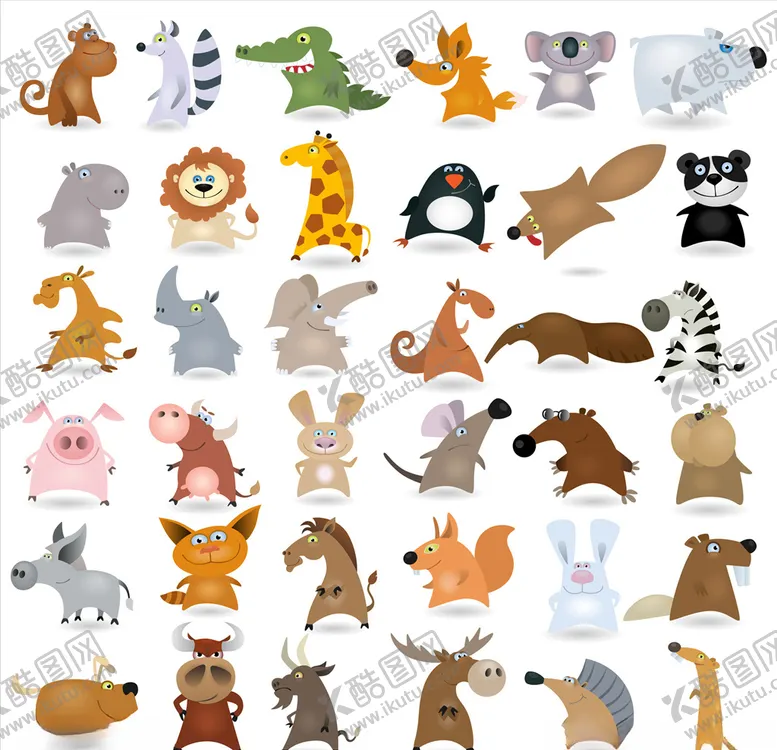 编号：45003509110233163594【酷图网】源文件下载-动物集合