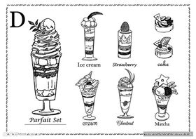 各式精美冰淇淋插画