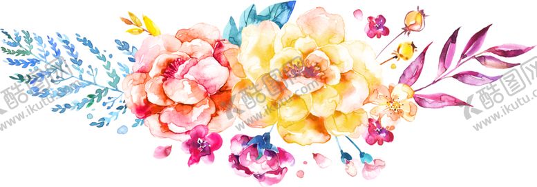编号：38882905021354225994【酷图网】源文件下载-水彩手绘花卉花朵植物
