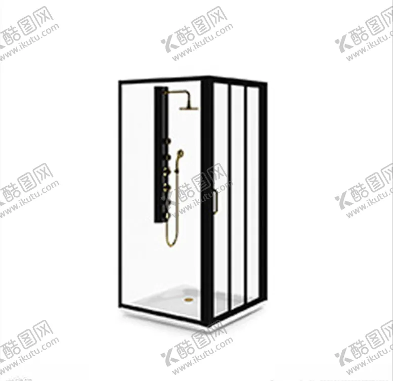 编号：67022304170655153519【酷图网】源文件下载-C4D模型淋浴房淋浴间黑金