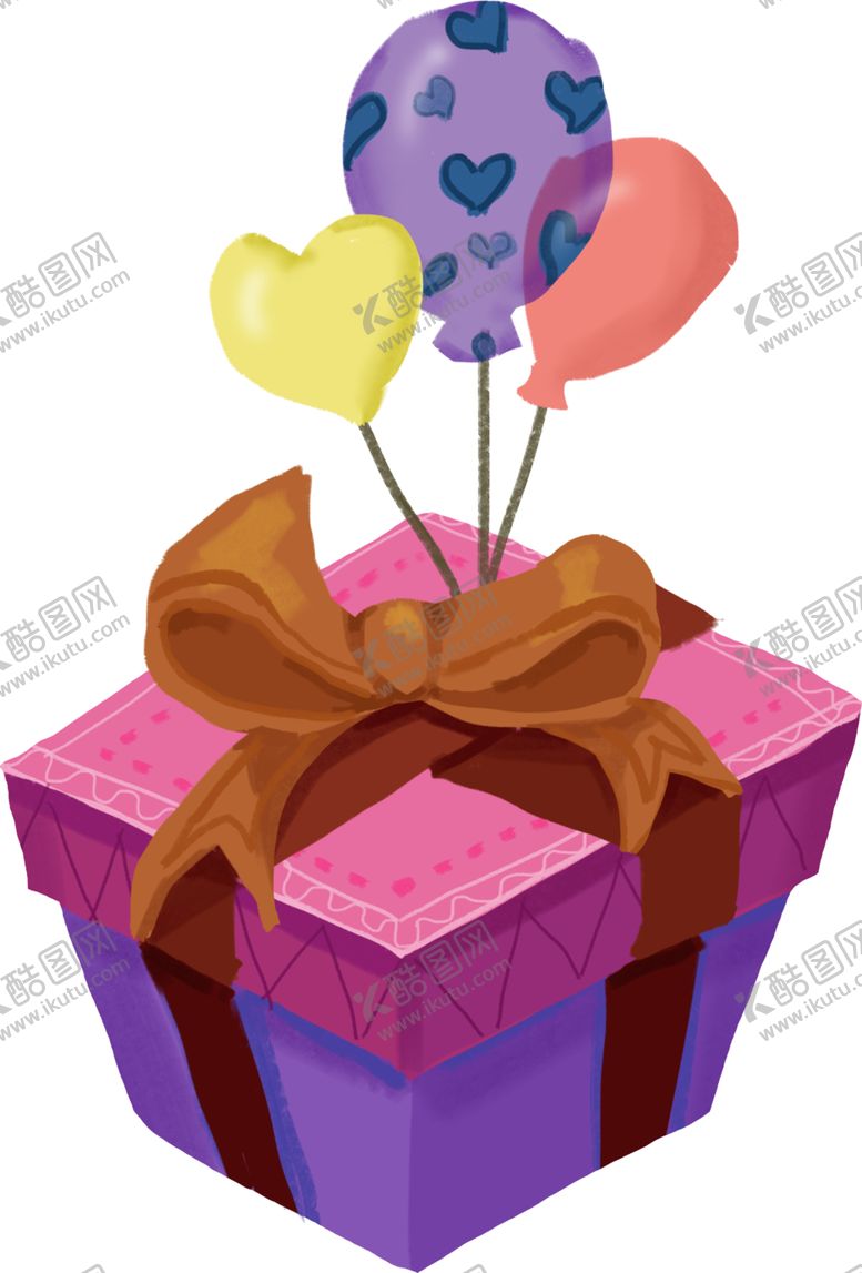 编号：82443109131611112441【酷图网】源文件下载-生日礼盒气球