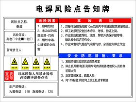 电焊风险点告知牌