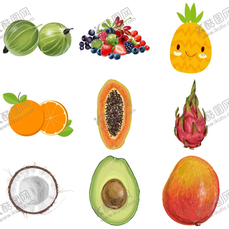 编号：23059609201541197016【酷图网】源文件下载-卡通水果