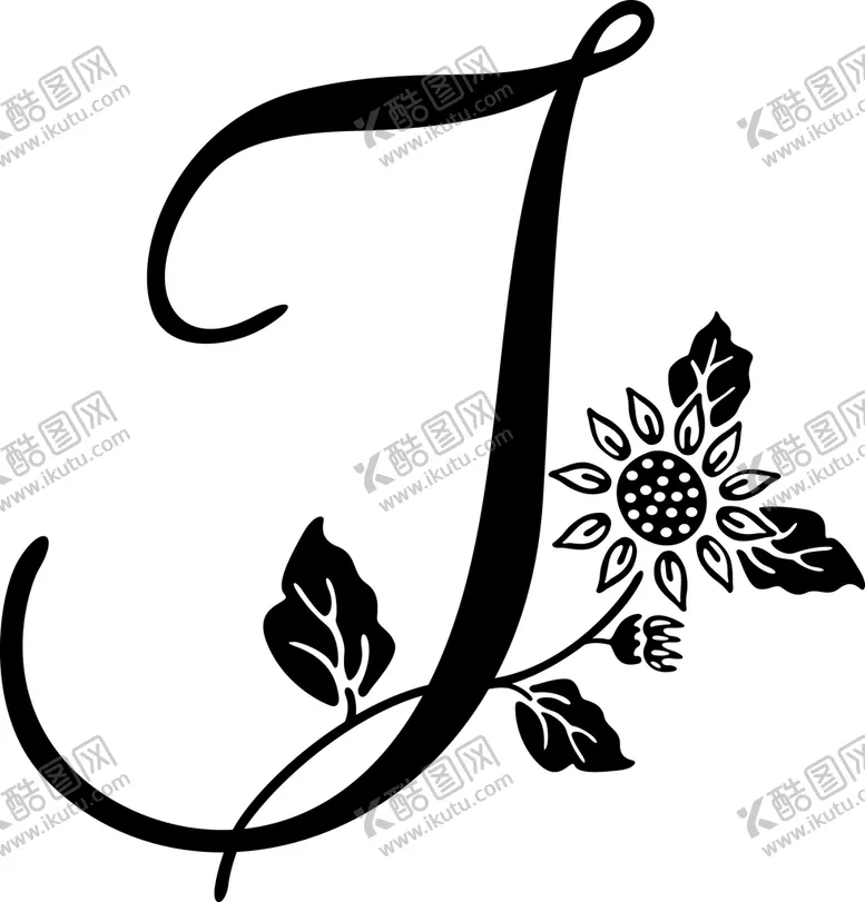 编号：28080401141038388217【酷图网】源文件下载-植物花纹字母 