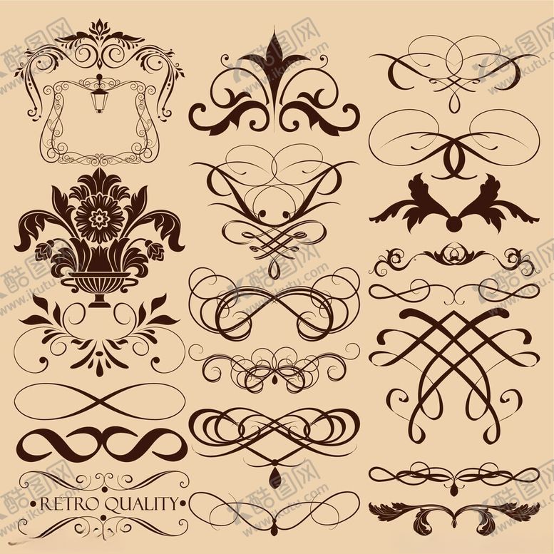 编号：21981611151102517547【酷图网】源文件下载-复古欧式装饰花纹图案集
