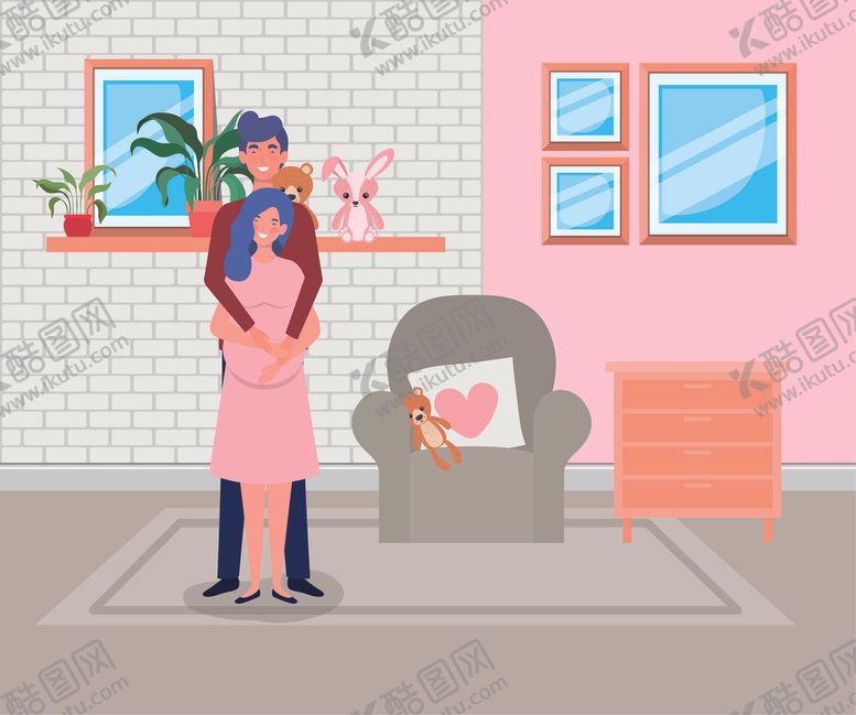 编号：20602909180121478599【酷图网】源文件下载-人物夫妻生活插画