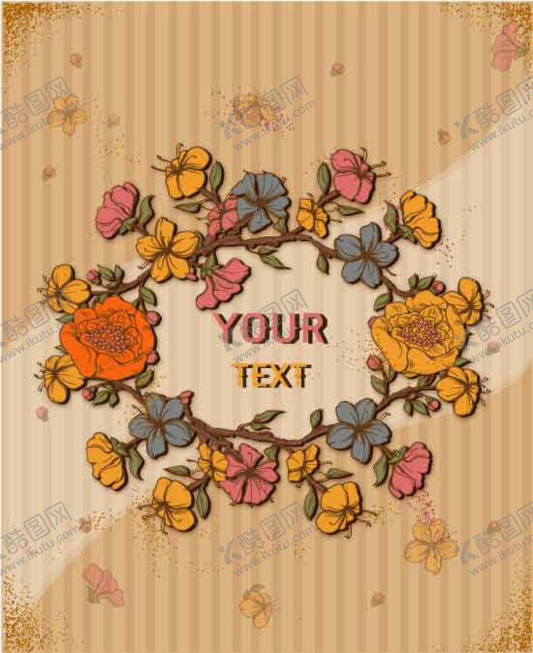 编号：11359509281417471127【酷图网】源文件下载-欧式复古背景花朵素材文艺唯美