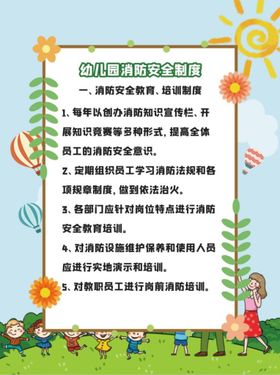 创意幼儿园安全知识制度牌