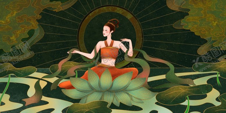 编号：96930004300325588361【酷图网】源文件下载-敦煌飞天插画