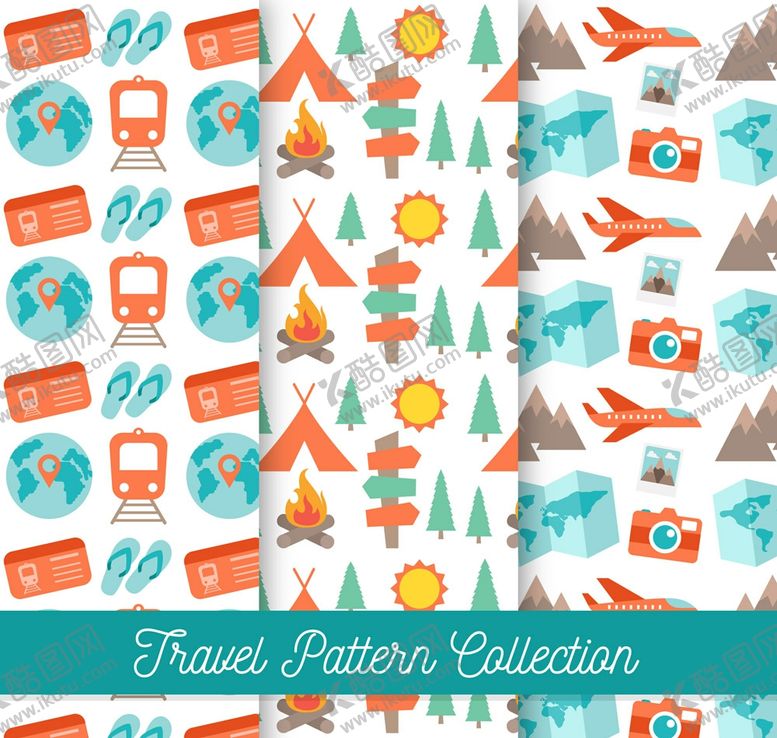 编号：36431611010113131467【酷图网】源文件下载-清新旅行元素无缝背景