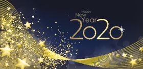 创意新年2020矢量艺术字元素