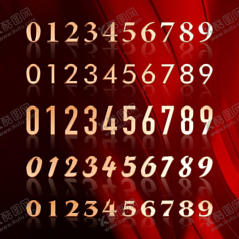编号：27635809161526323627【酷图网】源文件下载-鎏金数字