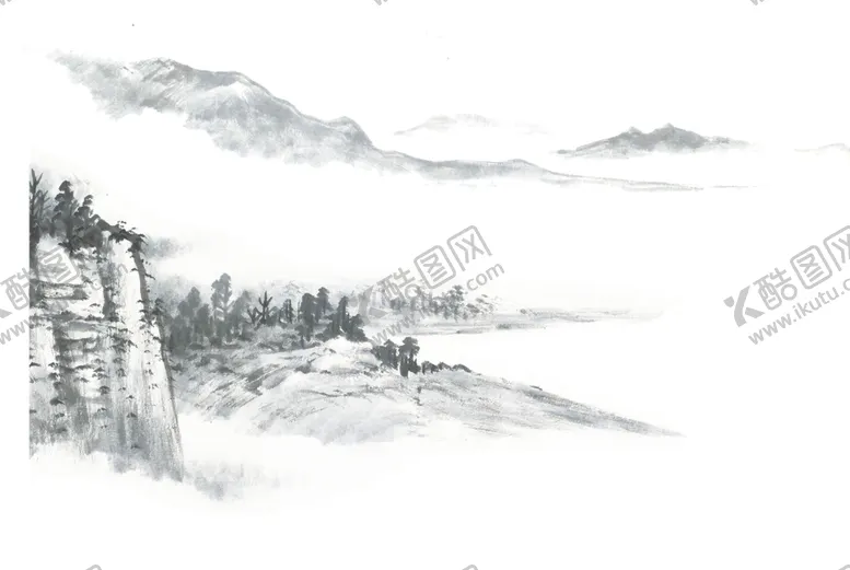 编号：60198205050533362689【酷图网】源文件下载-水墨山装饰素材