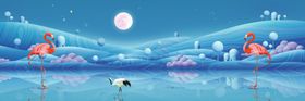 中国风原创插画海报背景素材海报