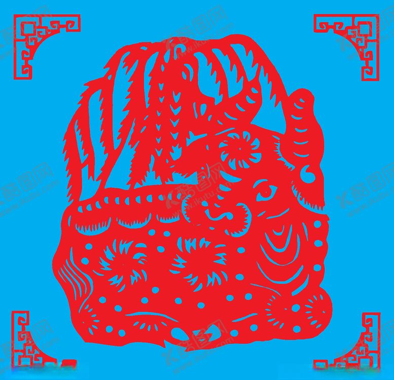 编号：23533609290142455568【酷图网】源文件下载-牛剪纸