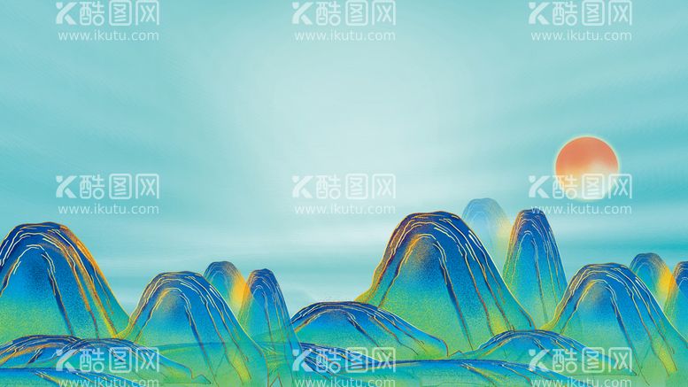 编号：01528609142215086794【酷图网】源文件下载-端午水墨远山背景