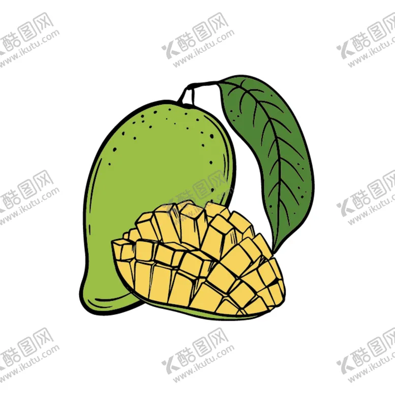编号：97634509181430508342【酷图网】源文件下载-青芒果 芒果矢量图