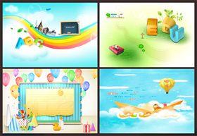 儿童插画幼儿背景卡通海报