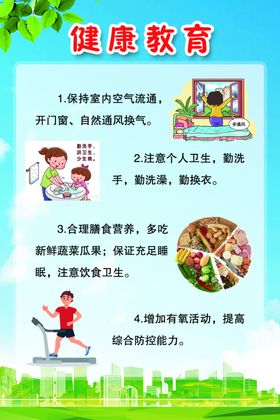 健康教育学校社区通风展板