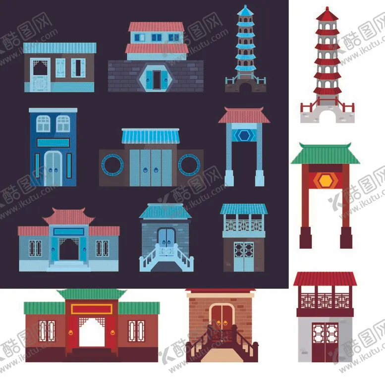 编号：88276712042244195238【酷图网】源文件下载-卡通建筑楼阁