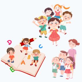 小朋友开学插画