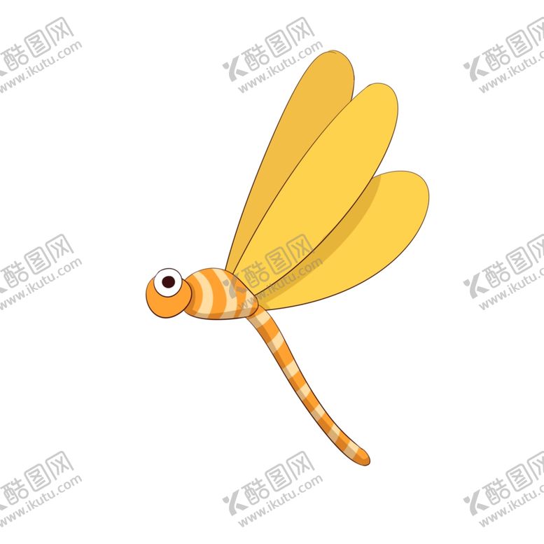 编号：38222005061355167464【酷图网】源文件下载-夏日黄色昆虫蜻蜓插画