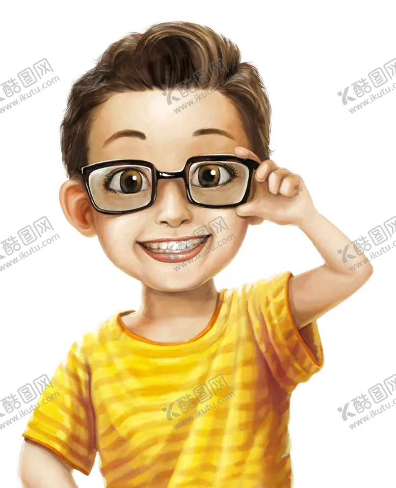编号：71331207090124353524【酷图网】源文件下载-可爱的手绘卡通男孩免抠元素