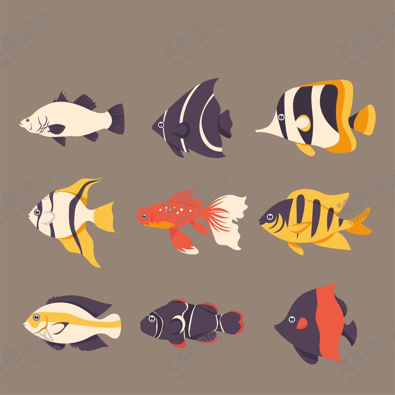 编号：20476809140935526473【酷图网】源文件下载-海洋生物 卡通插图