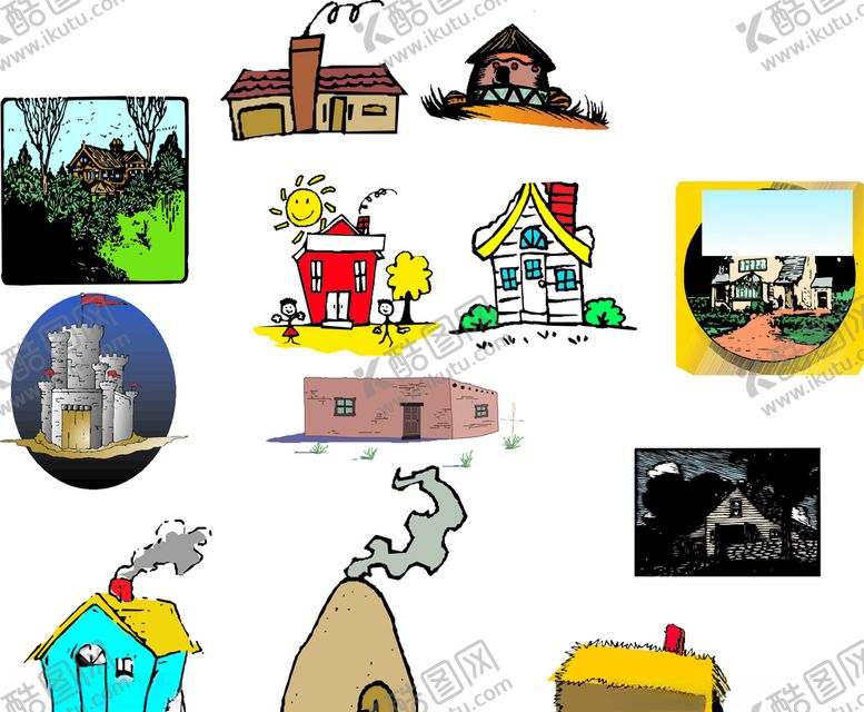 编号：48096110100746581417【酷图网】源文件下载-矢量房子